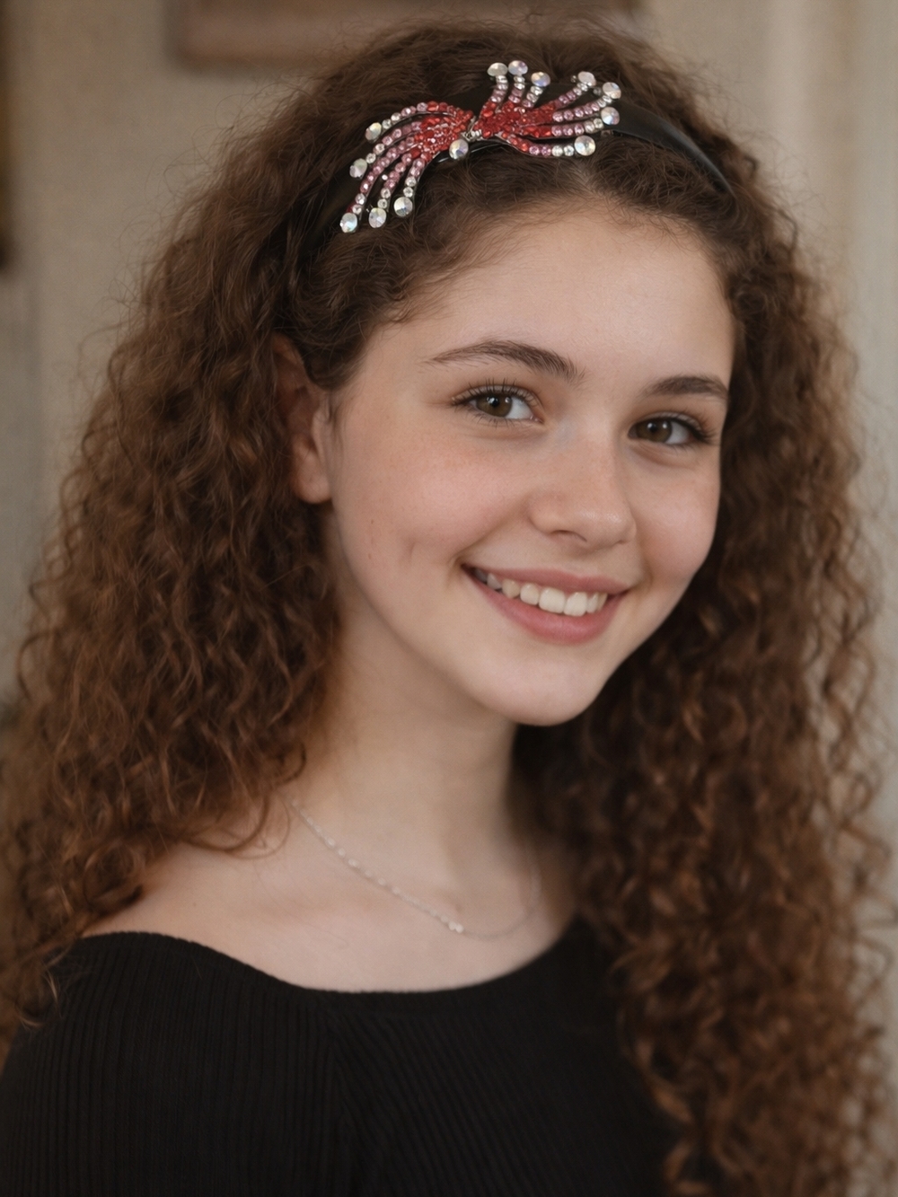 Sparkling Red Firework Crystal Headband